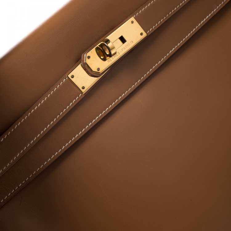 مملوكة مسبقًا Hermes Natural Tadeklat Leather Gold Hardware Kelly Retourne 32 Bag