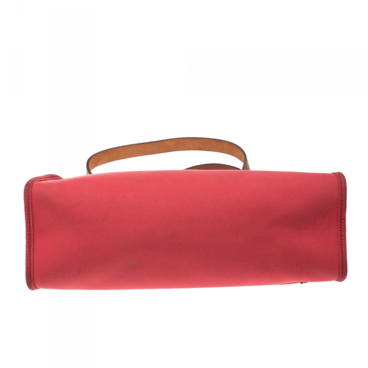Pre Owned Hermes Bougainvillea/Natural Canvas and Leather Herbag Zip 31 Bag