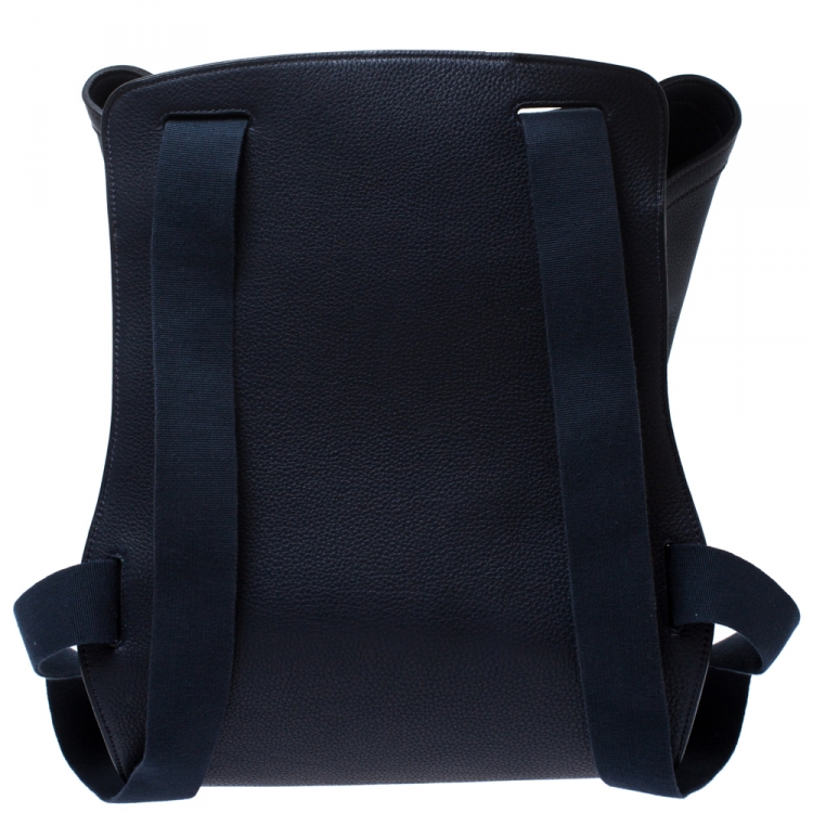 Pre Owned Hermes Blue Indigo Togo Leather Sherpa Backpack