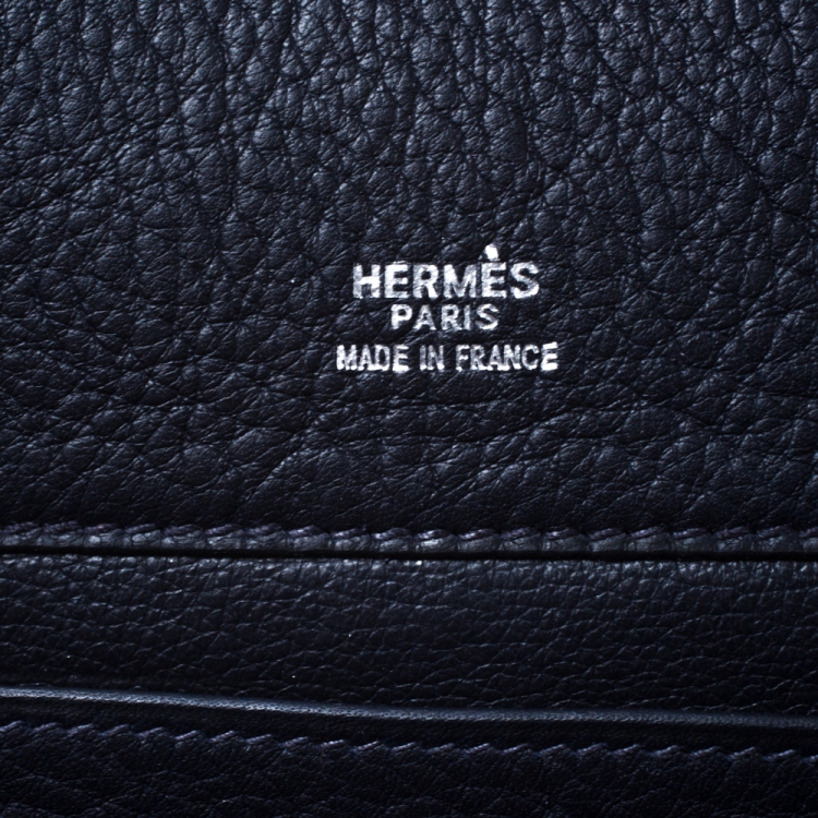 Pre Owned Hermes Blue Indigo Togo Leather Sherpa Backpack