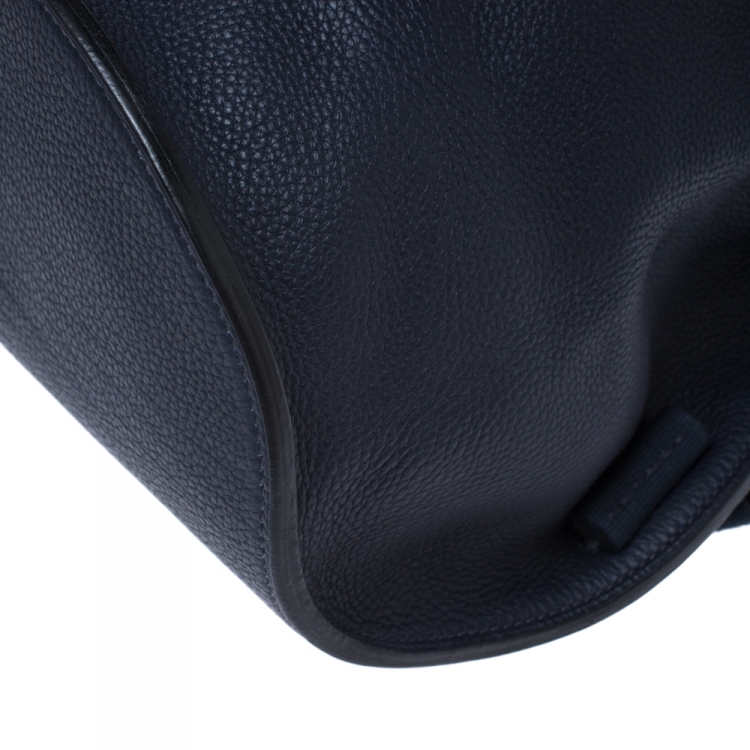 Pre Owned Hermes Blue Indigo Togo Leather Sherpa Backpack