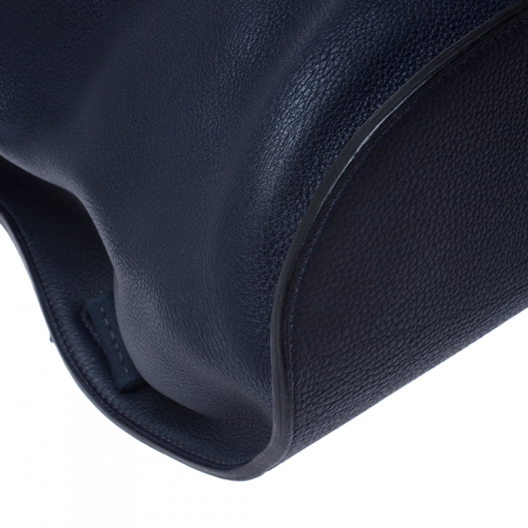 Pre Owned Hermes Blue Indigo Togo Leather Sherpa Backpack