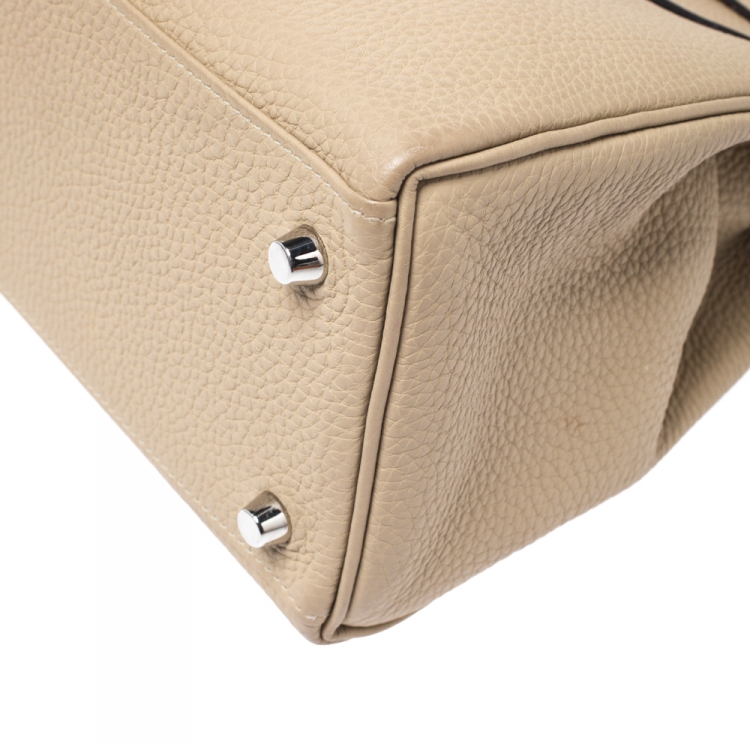 Pre Owned Hermes Trench Togo Leather Palladium Hardware Kelly Retourne 28 Bag