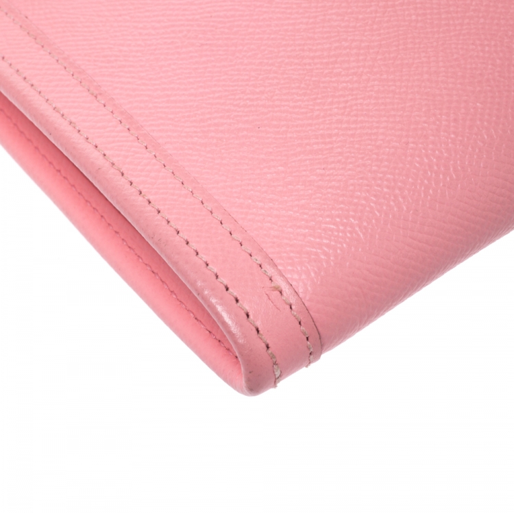 Pre Owned Hermes Rose Confetti Epsom Leather Jige PM Clutch