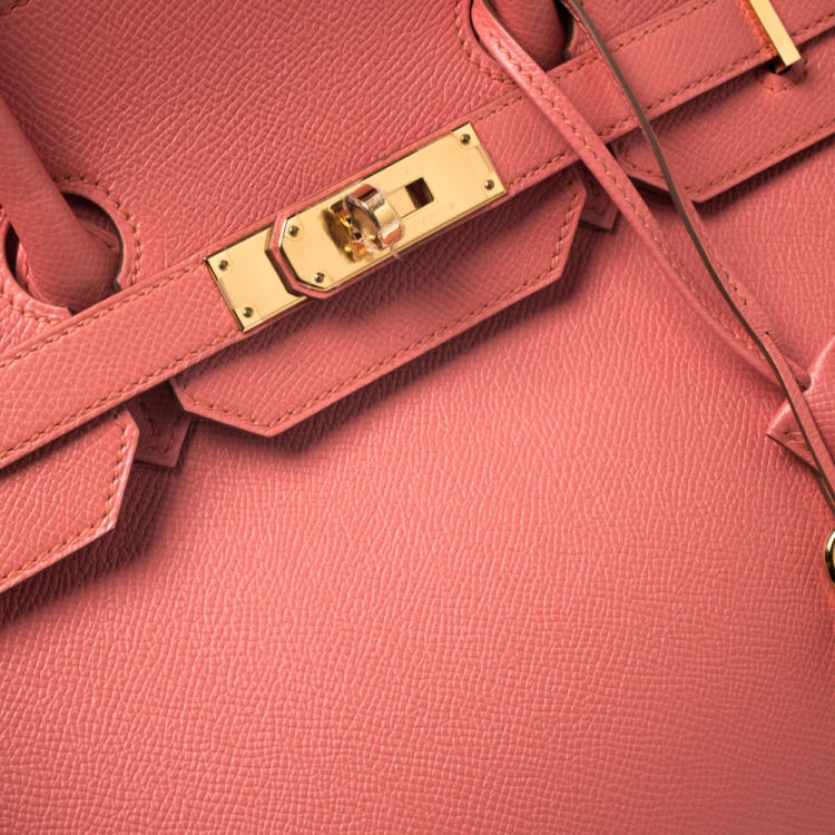 Pre Owned Hermes Flamingo Epsom Leather Gold Hardware Birkin 35 Bag