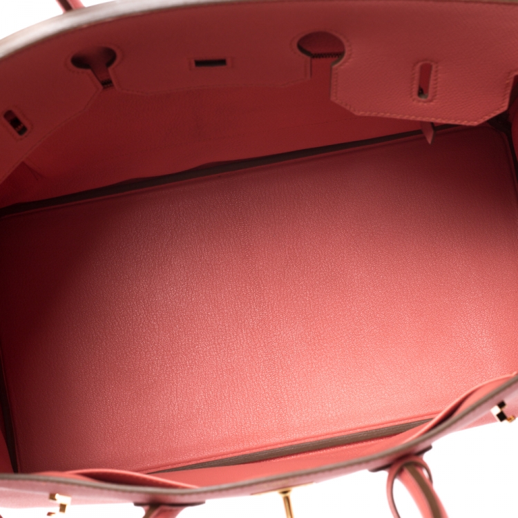 Pre Owned Hermes Flamingo Epsom Leather Gold Hardware Birkin 35 Bag