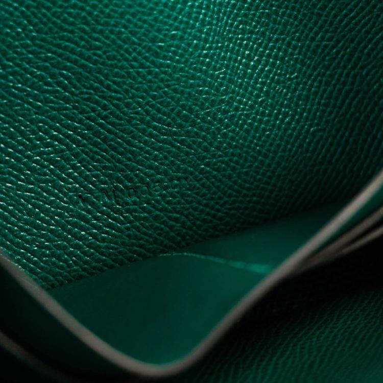 Pre Owned Hermes Green Epsom Leather Kelly Classic Wallet