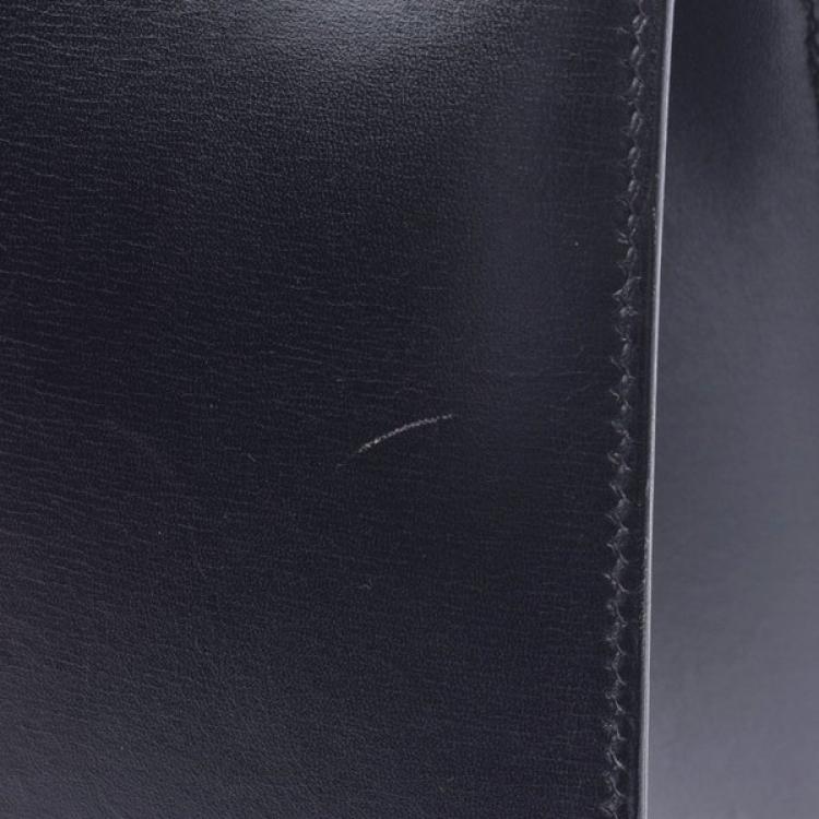 Pre Owned Hermes Black Calf Leather Gold Hardware Kelly 32 Bag