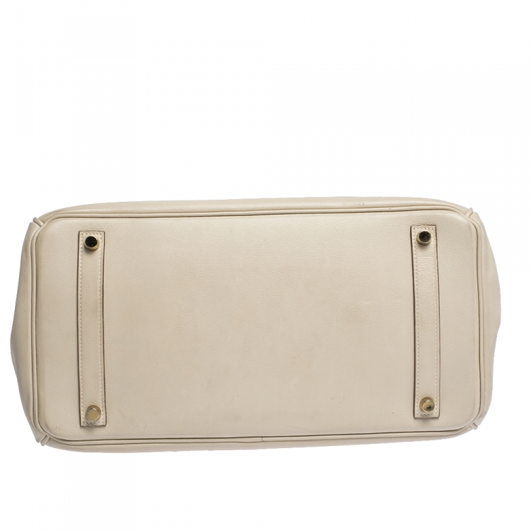 Pre Owned Hermes Beton Swift Leather Gold Hardware Birkin 35 Bag