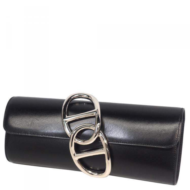 hermes black clutch