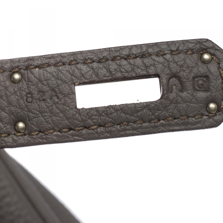 مملوكة مسبقًا Hermes Etain Togo Leather Palladium Hardware Birkin 40 Bag