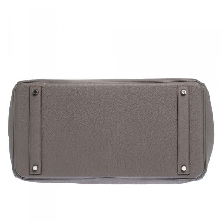 مملوكة مسبقًا Hermes Etain Togo Leather Palladium Hardware Birkin 40 Bag