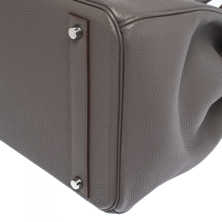 مملوكة مسبقًا Hermes Etain Togo Leather Palladium Hardware Birkin 40 Bag