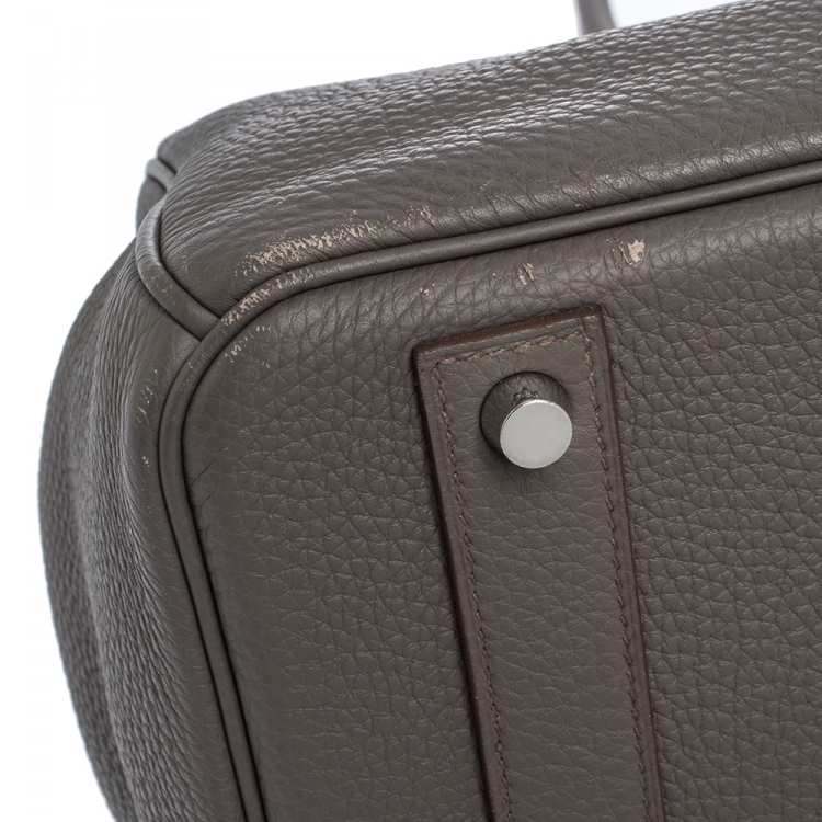 مملوكة مسبقًا Hermes Etain Togo Leather Palladium Hardware Birkin 40 Bag