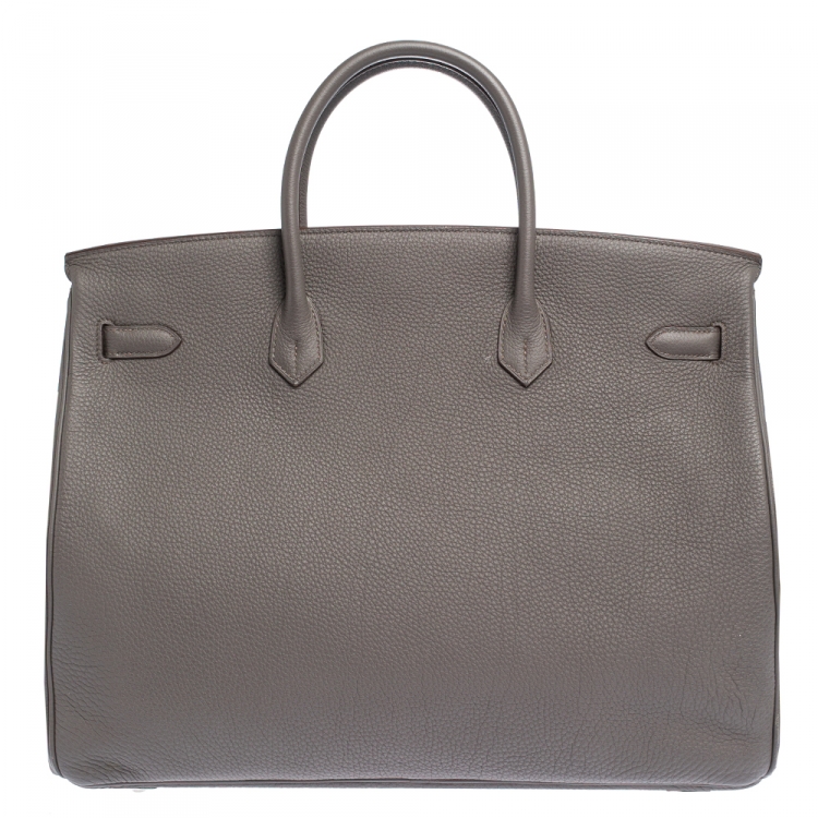 مملوكة مسبقًا Hermes Etain Togo Leather Palladium Hardware Birkin 40 Bag
