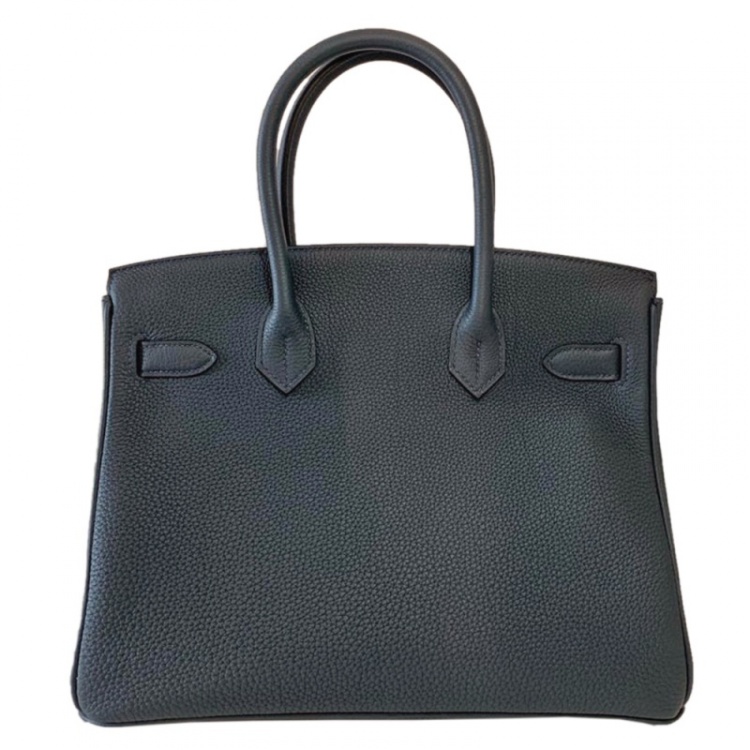 Pre Owned Hermes Vert Rousseau Togo Leather Gold Hardware Birkin 30 Bag