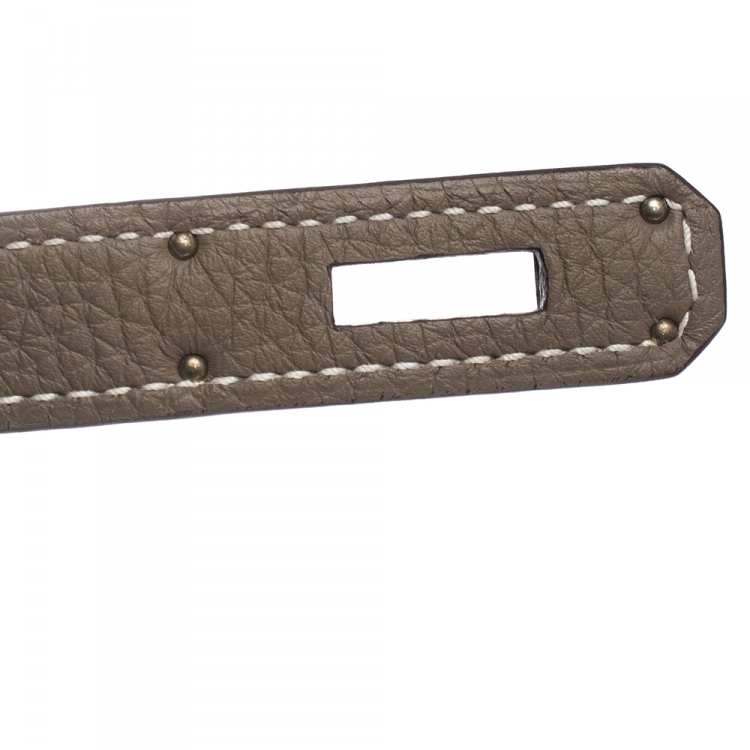 Pre Owned Hermes Etoupe Grey Togo Leather Palladium Hardware Birkin 40 Bag