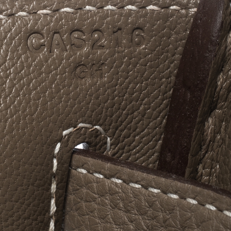 Pre Owned Hermes Etoupe Grey Togo Leather Palladium Hardware Birkin 40 Bag