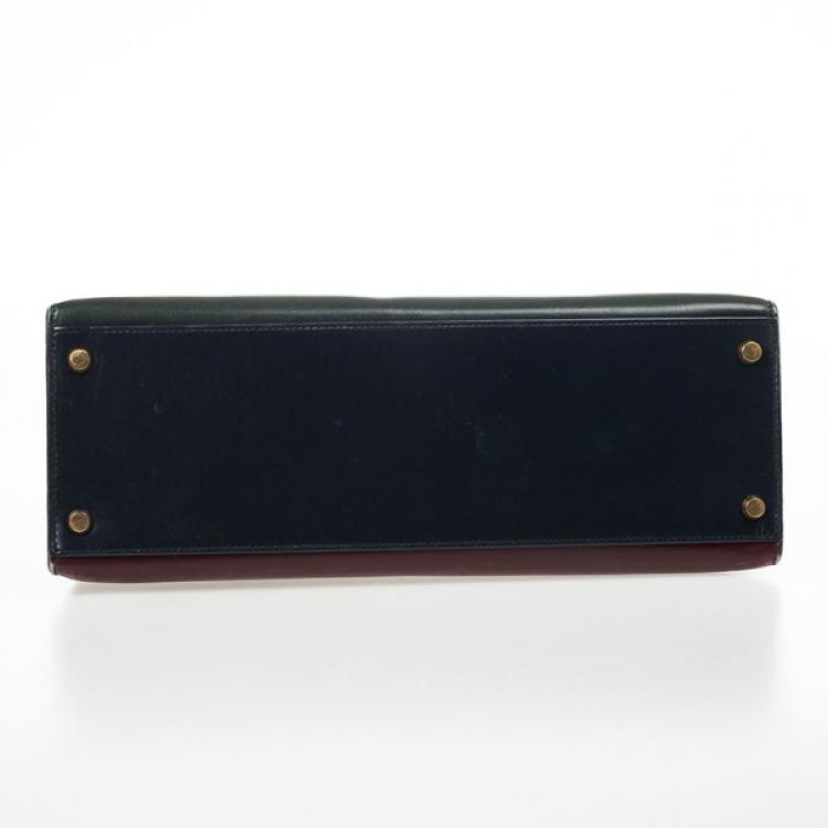 Pre Owned Hermes Vintage Tricolor Box Calf Kelly 32