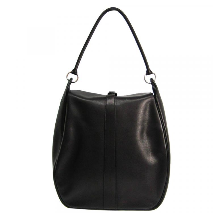 Hermes Black Leather Evergrain Rugby Shoulder Bag Hermes The Luxury Closet