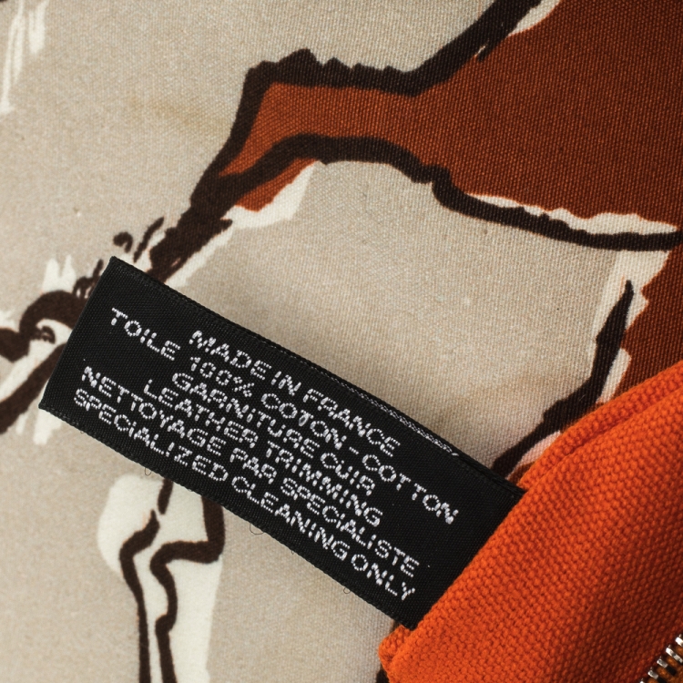 Pre Owned Hermes Multicolor Printed Canvas and Leather Finish Beach Bag