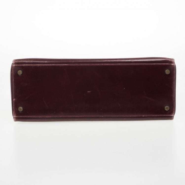 Pre Owned Hermes Dark Red 1981 Vintage Kelly Bag 