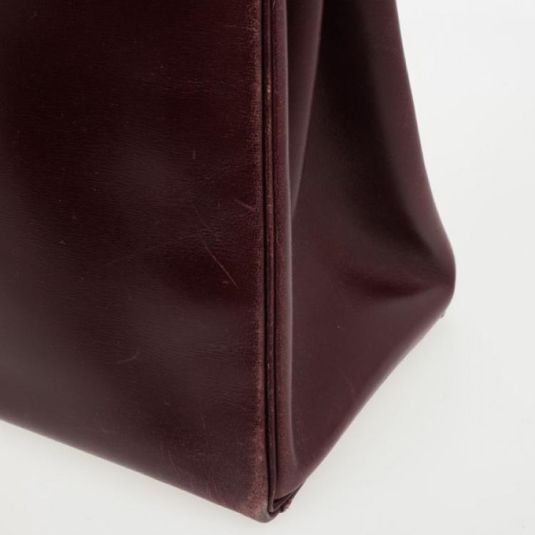 Pre Owned Hermes Dark Red 1981 Vintage Kelly Bag 