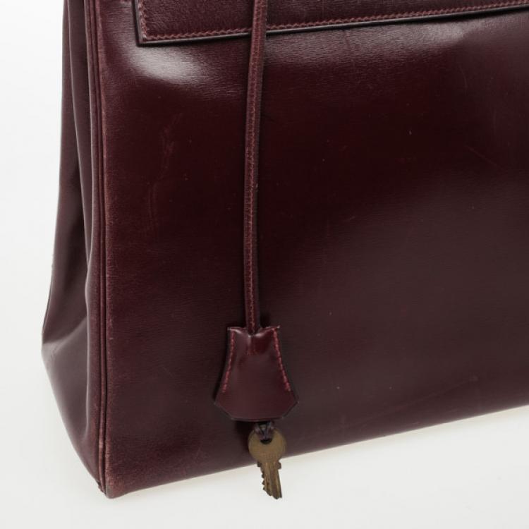 Pre Owned Hermes Dark Red 1981 Vintage Kelly Bag 