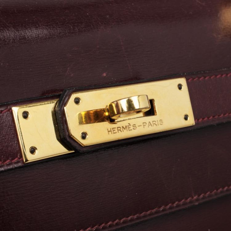 Pre Owned Hermes Dark Red 1981 Vintage Kelly Bag 