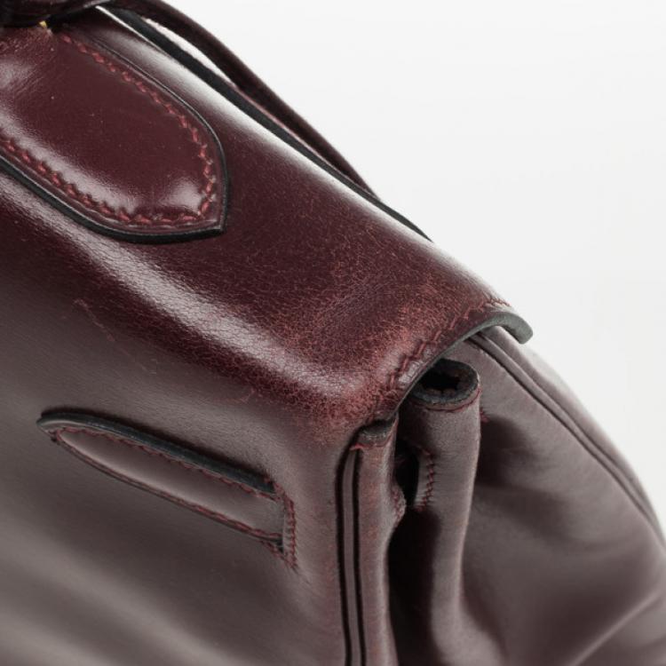 Pre Owned Hermes Dark Red 1981 Vintage Kelly Bag 