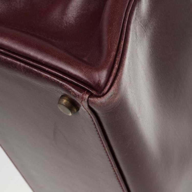 Pre Owned Hermes Dark Red 1981 Vintage Kelly Bag 