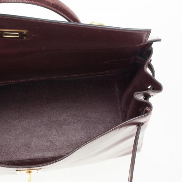 Pre Owned Hermes Dark Red 1981 Vintage Kelly Bag 