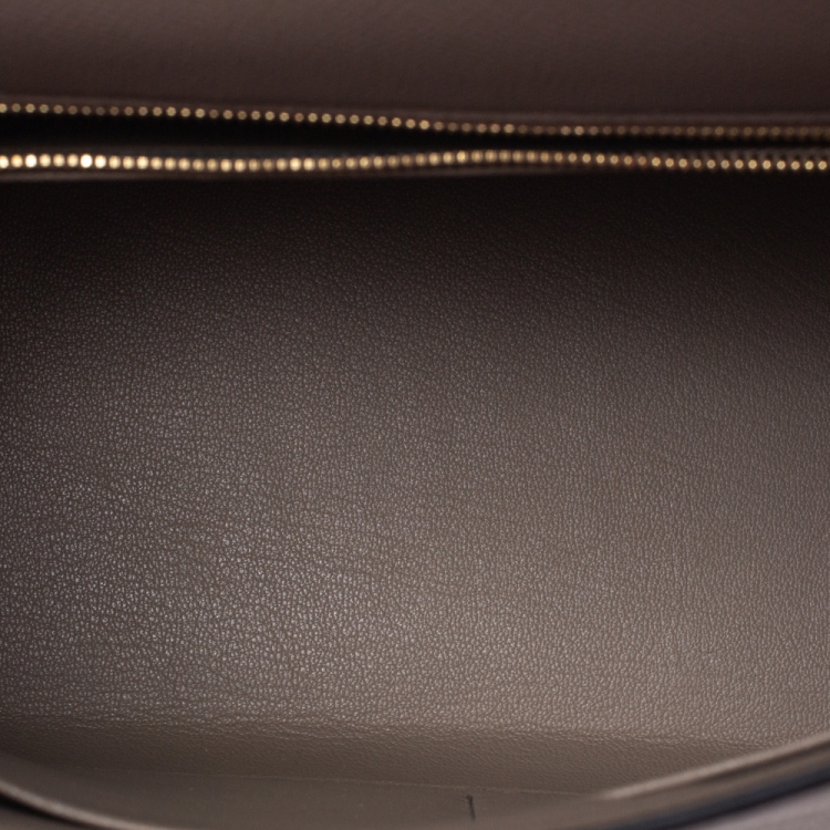 Pre Owned Hermes Gris Asphalte Epsom Leather Gold Hardware Kelly Sellier 28 Bag