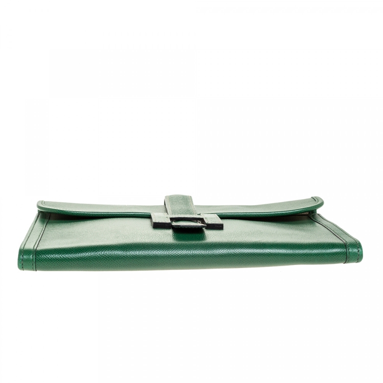 Pre Owned Hermes Cactus Courchevel Leather Jige PM Clutch