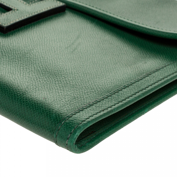 Pre Owned Hermes Cactus Courchevel Leather Jige PM Clutch