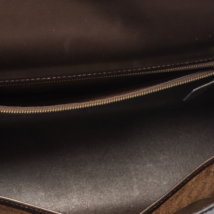 مملوكة مسبقًا Hermes Cacao Box Calf Leather Gold Hardware Kelly Sellier 35 Bag