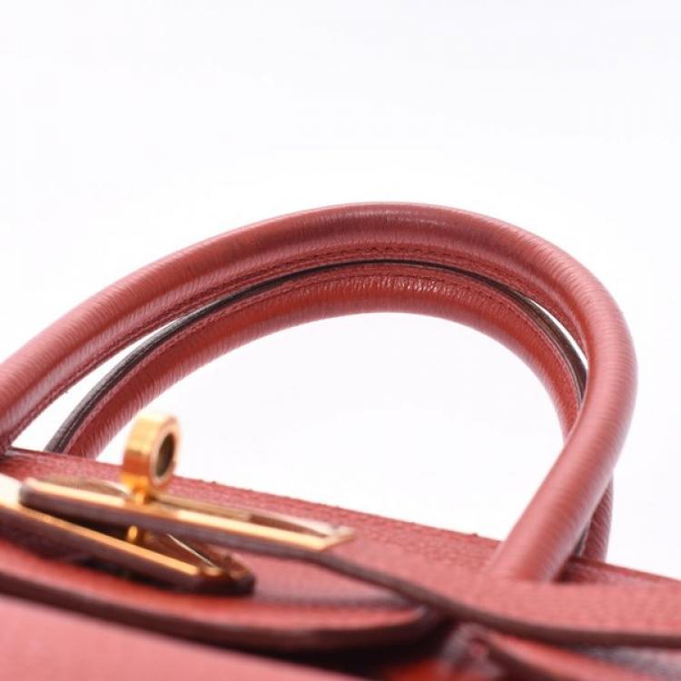 مملوكة مسبقًا Hermes Vermilion Red Togo Leather Gold Hardware Birkin 30 Bag