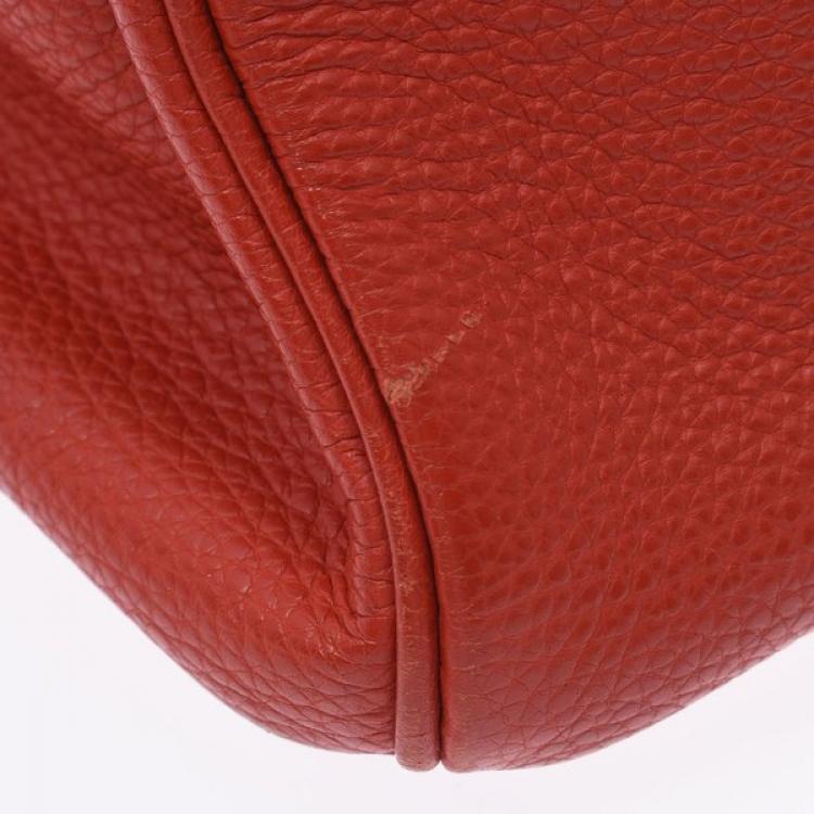 مملوكة مسبقًا Hermes Vermilion Red Togo Leather Gold Hardware Birkin 30 Bag