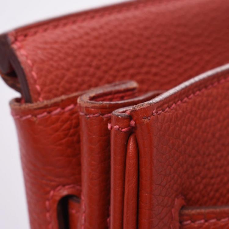 مملوكة مسبقًا Hermes Vermilion Red Togo Leather Gold Hardware Birkin 30 Bag