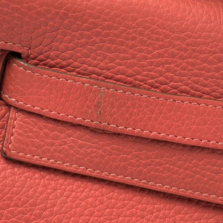 Pre Owned Hermes Rose Jaipur Clemence Leather Gold Hardware Kelly Retourne 32 Bag