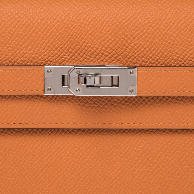 Pre Owned Hermes Feu Epsom Leather Kelly Wallet 