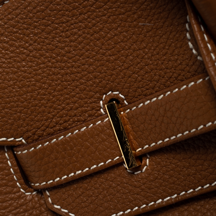 Pre Owned Hermes Brown Togo Leather Gold Hardware Birkin 35 Bag
