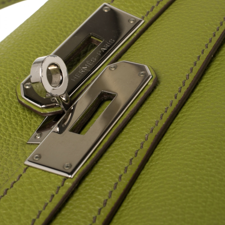 Pre Owned Hermes Apple Green Togo Leather Palladium Hardware Kelly Retourne 35 Bag