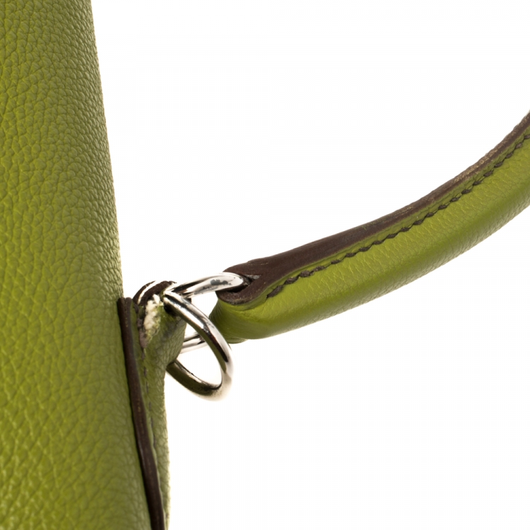 Pre Owned Hermes Apple Green Togo Leather Palladium Hardware Kelly Retourne 35 Bag