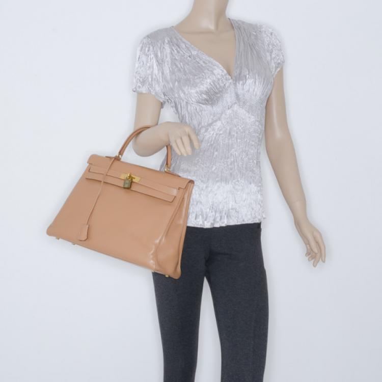 Pre Owned Hermes Gold Epsom Leather Kelly 35cm