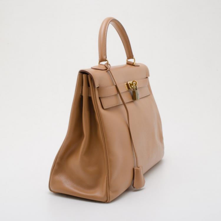 Pre Owned Hermes Gold Epsom Leather Kelly 35cm
