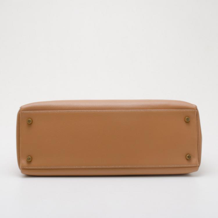 Pre Owned Hermes Gold Epsom Leather Kelly 35cm