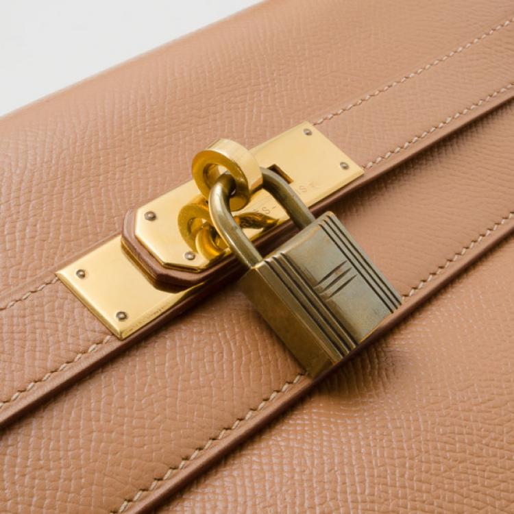 Pre Owned Hermes Gold Epsom Leather Kelly 35cm