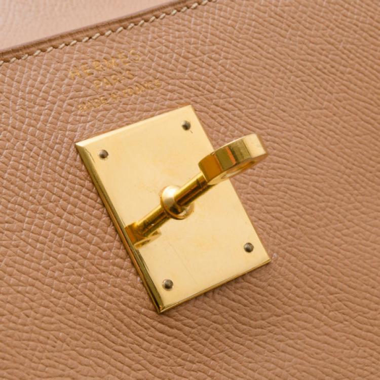 Pre Owned Hermes Gold Epsom Leather Kelly 35cm