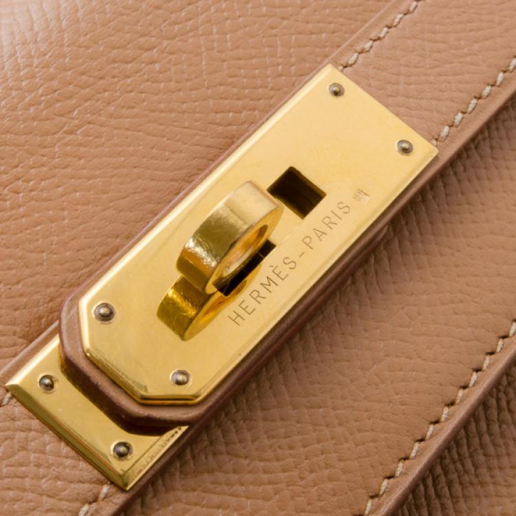 Pre Owned Hermes Gold Epsom Leather Kelly 35cm